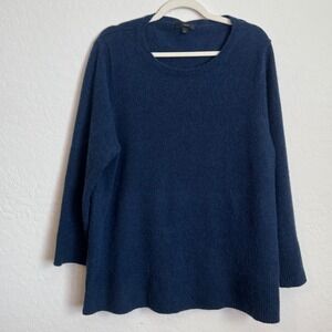 J.Crew Wool Recycled Cashmere Oversized Crewneck Sweater Womens Large Minimal‎